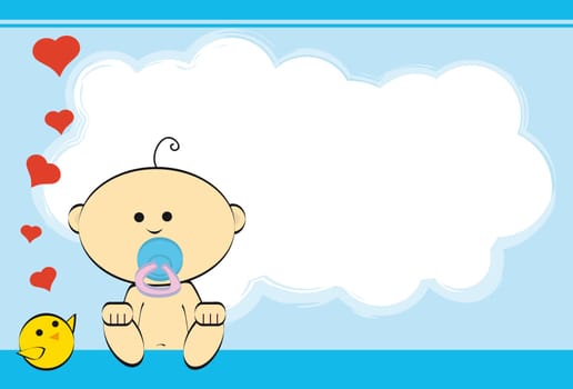 Just a card of a baby boy  In zip file : an illustrator eps file.  The document can be scaled to any size without loss of quality.