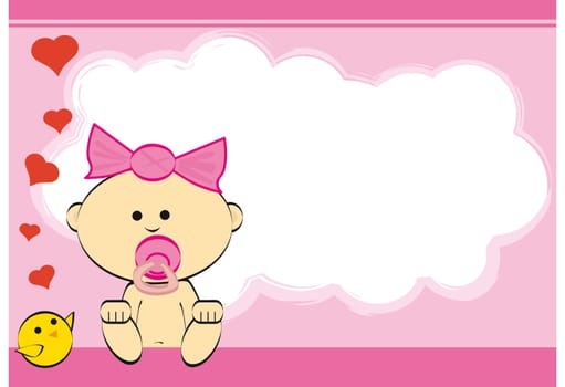 Just a card of a baby girl  In zip file : an illustrator eps file.  The document can be scaled to any size without loss of quality.