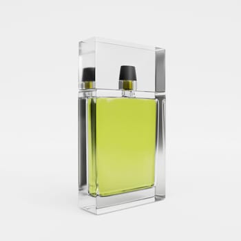 Perfume bottle on a white background. 3d render