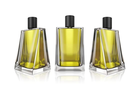 Perfume bottle on a white background. 3d render