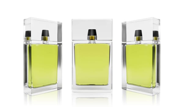 Perfume bottle on a white background. 3d render