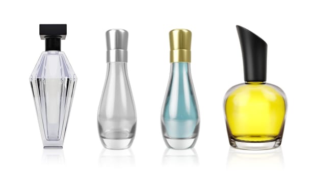 Perfume bottle on a white background. 3d render