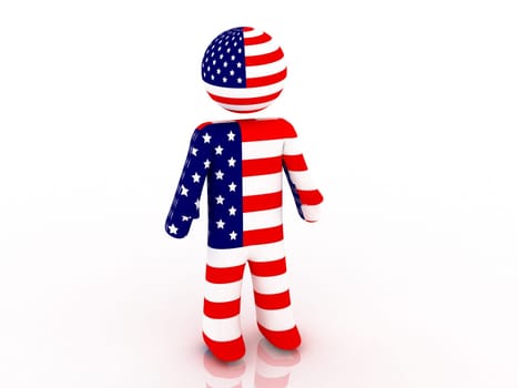 3d render of american person. 4th July.