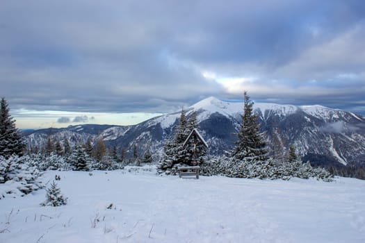 Winter landscape - Rax Mountain in the Austrian Alps, Lower Austria