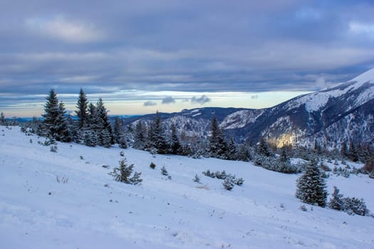 Winter landscape - Rax Mountain in the Austrian Alps, Lower Austria