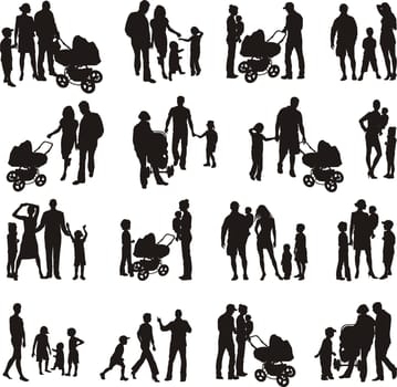 Sixteen sets of families of vector illustrations