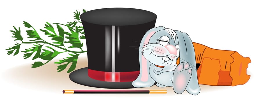 rabbit sleeping in vector format
