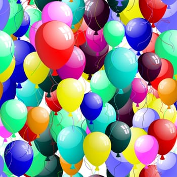 Beautiful seamless balloons pattern. Vector illustration. For easy making seamless pattern just drag all group into swatches bar, and use it for filling any contours.