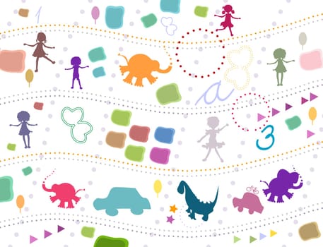 cute elements composition, background for kids