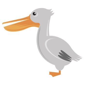 Pelican Icon Isolated on White Background. Exptic Tropical Bird.
