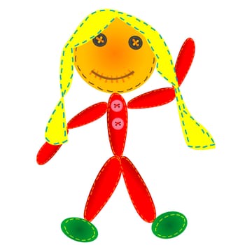 Handmade rag fabric doll