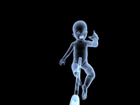 A image of a baby in its mothers womb.