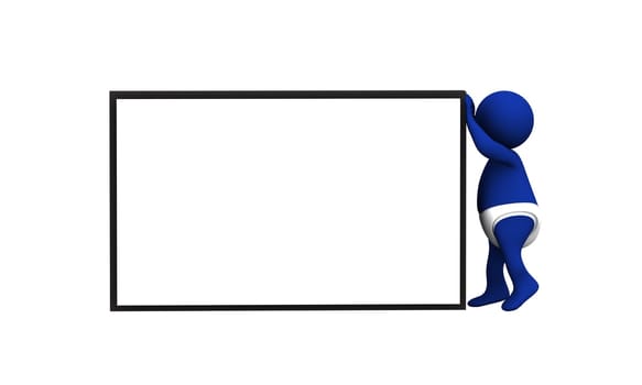Figure in action 3d generated on a white background