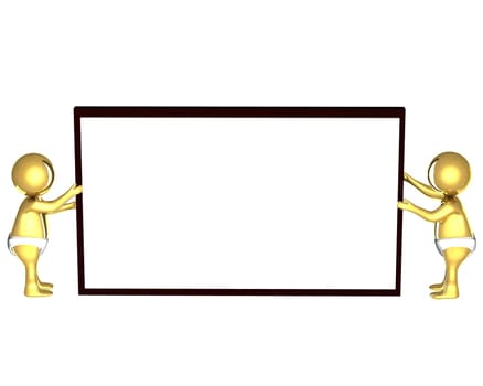 Figure in action 3d generated on a white background