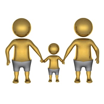 Figure in action 3d generated on a white background