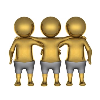 Figure in action 3d generated on a white background