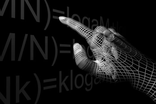 cyber hand mathemathics 3d abstract