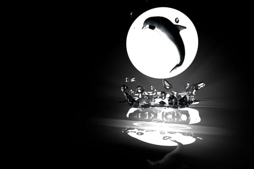dolphin in jump 3d freedom abstract concept