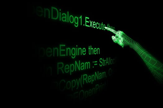 3d cyber hand execute program code