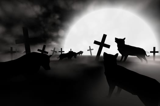leader wolf 3d concept dark magic