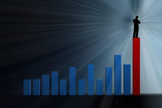 leadership 3d concept success man in business