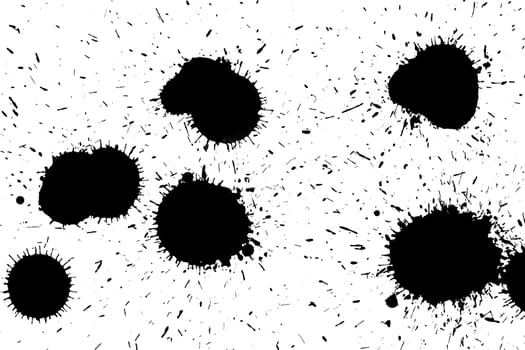 black grunge ink splash on white paper