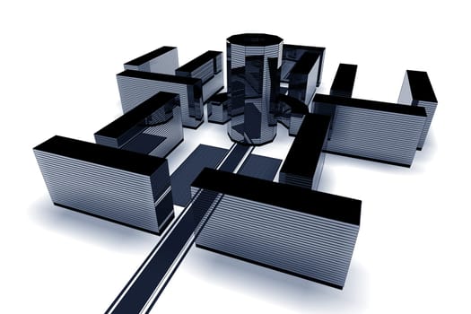 scrapers abstract business concept 3d background