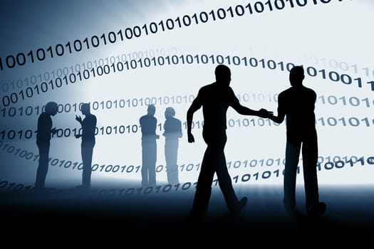 cyberspace hand snake in the light 3d concept of success