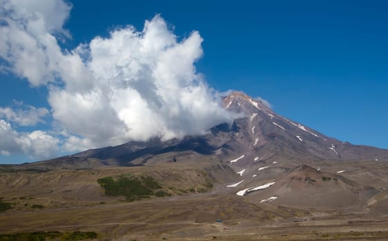 The view from Koryaksky volcano top on Kamchatka Peninsula