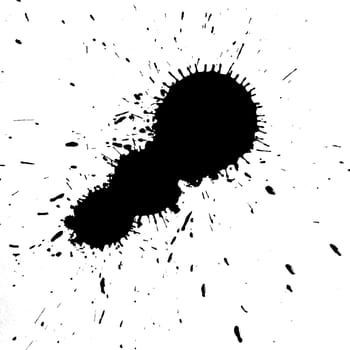 black grunge ink on white background