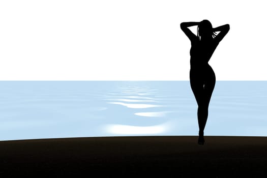 sunrise girl 3d abstract summer concept