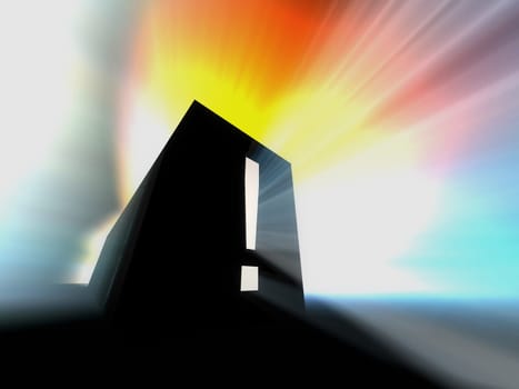 answer box 3d abstract concept