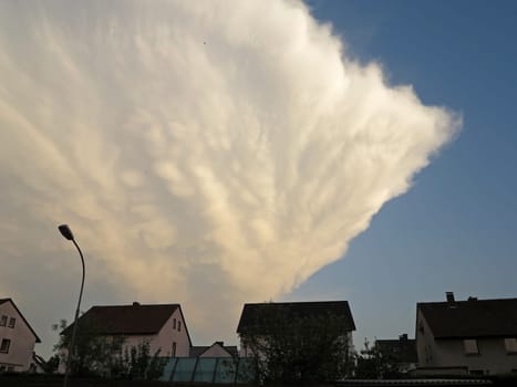Cloud wall in an evening sky