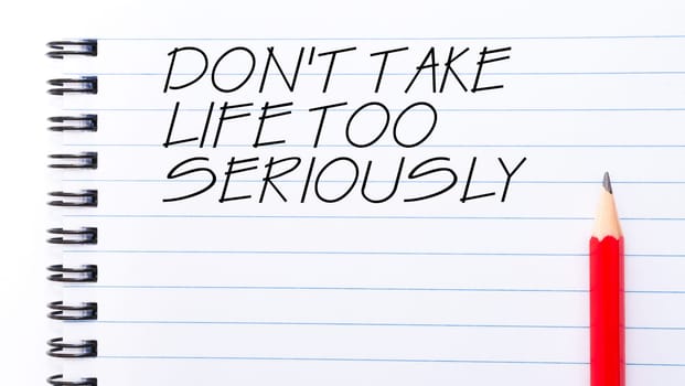 White blank  notebook page with red pencil on the right, with copy space available