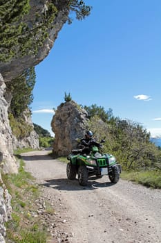 Motorsport - With the ATV through the mountains of Italy. Motorsport on the mountain road