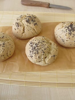 Bread rolls with chia seeds