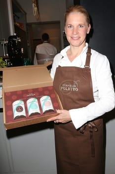 Cornelia Poletto,press event for the start of the "HARDYS TRAUM EDITION CORNELIA POLETTO"" dog food,at Cucina Cornelia Poletto,Hamburg,19.05.2015"