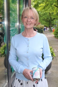 Helga Frambach (HARDYS MANUFAKTUR for dog food),press event for the start of the "HARDYS TRAUM EDITION CORNELIA POLETTO"" dog food,at the Cucina Cornelia Poletto,Hamburg,19.05.2015"
