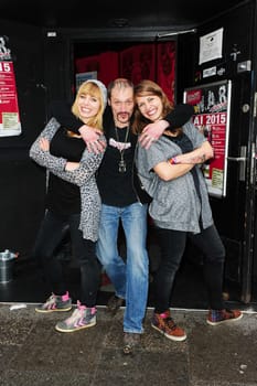Cinematographer Monika Plura,David Scheller and director Martina Plura,suburban rocker,Hamburg,18.05.2015