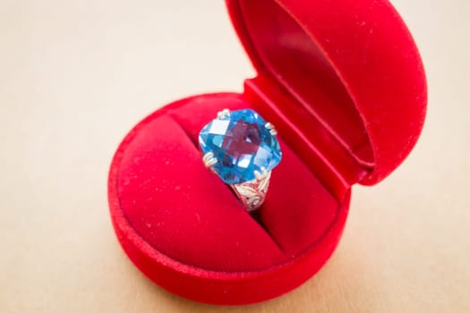 Beautiful gem stone classic jewellery ring, stock photo