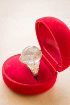Rutile guartz classic jewellery ring, stock photo