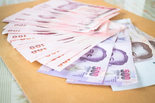 Thai baht banknotes money, stock photo