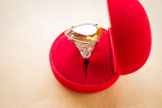 Beautiful gem stone classic jewellery ring, stock photo