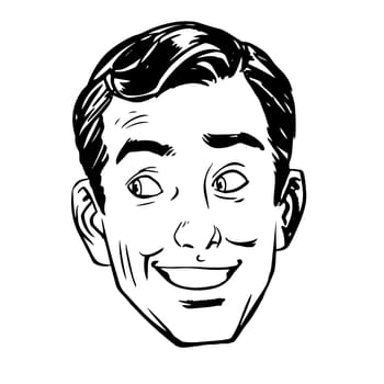 The sketch joke smile head man. Graphics success sympathy
