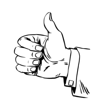 Gesture is great the hand the thumb the quality of hitchhiking retro line art graphics