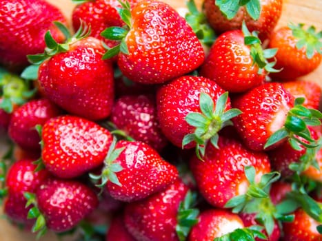 Pile of red fresh strawberries