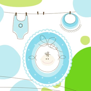 cute baby boy cloth card
