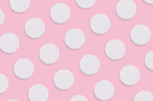Creative art made with cookies pattern on pastel pink background. Minimalism flat lay top view