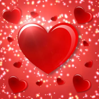 handmade paper hearts background
