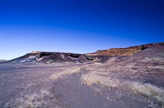 panoramic view of the burnt mountain in damaraland region.